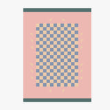 Tapis Damier Rose & Blanc – Style Moderne Doux | Salon Chambre 2