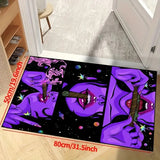 Tapis Imprimé Femme Punk Violet Chambre Graphique Nordique 8