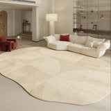 Tapis Rectangulaire Fausse Fourrure Motif Abstrait Luxe – Salon & Chambre 5