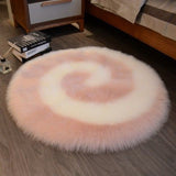 Tapis Rond Shaggy Spirale Bicolore – Chambre & Salon 8