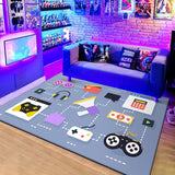 Tapis Rectangulaire Gamer Cyberpunk Néon Coloré – Chambre Ado 3