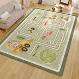Tapis Enfant Circuit Voitures Ville Imitation Cachemire Grand Format 8