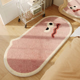 Tapis Chevet Ovale Expressions Cartoon Chambre Velours Coloré 2