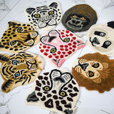Tapis Rond Tête Animal Sauvage Imitation Cachemire Chambre 1
