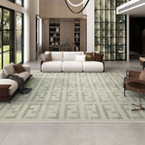 Tapis Luxe Géométrique – Motif Grec Noir & Beige | Salon Salle à Manger 1