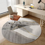 Tapis Rond Velours Cristal Motif Abstrait – Salon & Bureau 16