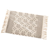 Tapis Tissé Coton Lin Franges Motifs Berbères Scandinave 2