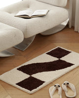 Tapis Damier Losanges – Marron & Blanc / Bleu & Blanc – Entrée & Salle de Bain 3