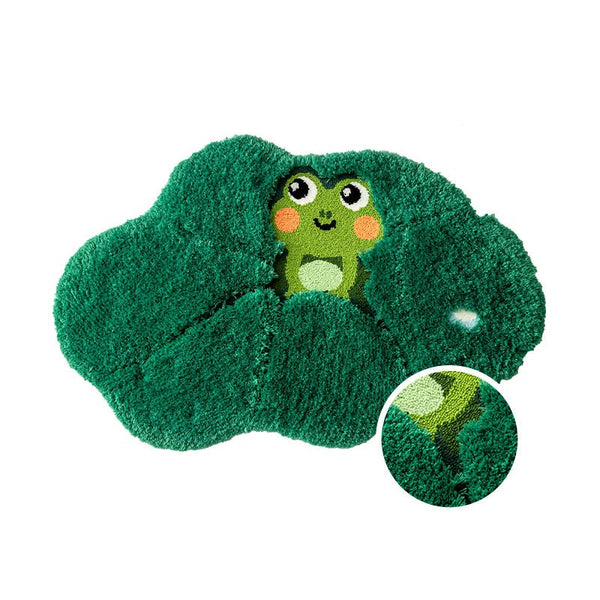 Tapis Forme Grenouille Shaggy Vert – Chambre & Salon