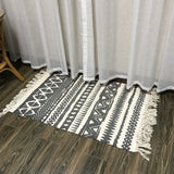 Tapis Rectangulaire Coton Tissé Motif Kilim Franges – Entrée & Salon 6