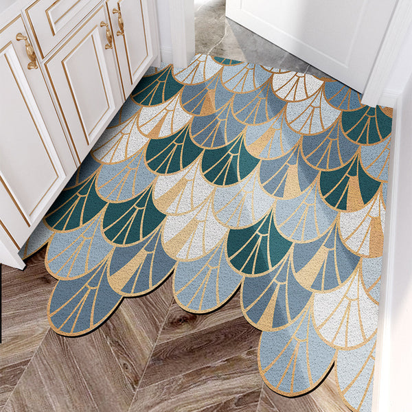 Tapis PVC Géométrique Découpable – Éventails et Hexagones