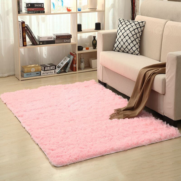 Tapis Rectangulaire Shaggy Uni Moelleux – Salon & Chambre