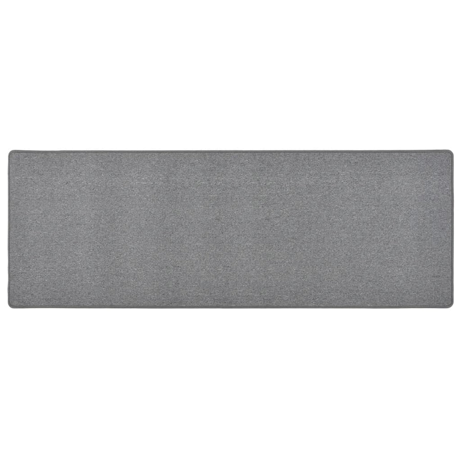 Tapis Runner Anthracite Uni Poil Ras Absorbant Couloir — Tapinna®