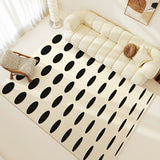 Tapis Rectangulaire Géométrique Minimaliste Noir et Blanc – Résistant 6