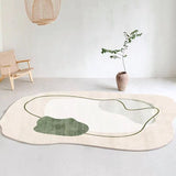 Tapis Forme Irrégulière Motif Abstrait Doux – Chambre & Salle de Bain 3