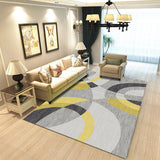 Tapis Rectangulaire Géométrique Style Nordique Gris & Jaune – Salon & Bureau 2