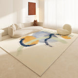 Tapis Rectangulaire Nouveau Style Chinois Abstrait Crème – Salon 3