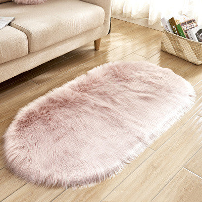 Tapis Ovale Imitation Laine Shaggy Poil Long – Chambre & Salon