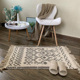 Tapis Rectangulaire Coton Tissé Motif Kilim Franges – Entrée & Salon 2
