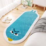 Tapis Chevet Ovale Expressions Cartoon Chambre Velours Coloré 3