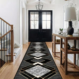 Tapis Runner Couloir Géométrique Noir & Blanc – Entrée & Escalier 5