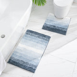 Tapis de Bain Microfibre Dégradé Rayé – Or, Gris, Bleu 8