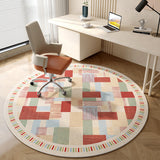 Tapis Rond Velours Cristal Motif Abstrait – Salon & Bureau 11