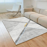 Tapis Rectangulaire Moderne – Design Géométrique Épuré Gris & Beige | Salon Chambre 4