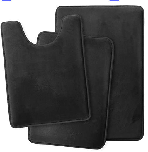 Set 3 Pièces Tapis de Bain Microfibre Antidérapant – Salle de Bain