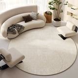 Tapis Rond Velours Cristal Motif Abstrait – Salon & Bureau 9