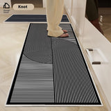 Tapis de Cuisine Lavable Velours Bouclé Rayé – Nordique 2