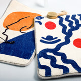 Tapis de Bain Ovale Épais Illustration Abstraite – Salle de Bain 2