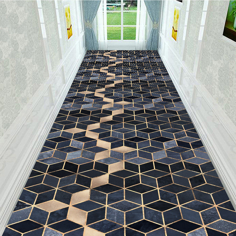 Tapis Runner Couloir Géométrique Noir Imprimé – Hôtel & Entrée — Tapinna®