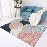 Tapis Rectangulaire Velours Cristal Motif Géométrique Multicolore – Salon & Chambre 14