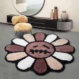 Tapis Rond Fleur Tufté – Beige & Marron – Salon & Chambre 6