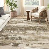 Tapis Abstrait Distressed – Style Moderne Épuré Beige & Gris | Salon Entrée 5