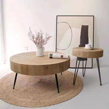Tapis Rond Rotin Naturel – Tressé Jute Khaki | Salon Table Basse 2