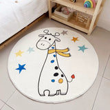 Tapis Rond Enfant Animaux Cartoon Chambre Bébé Rose 3