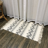 Tapis Rectangulaire Coton Tissé Motif Kilim Franges – Entrée & Salon 5