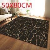 Tapis Rectangulaire Polyester Motif Marbre Multicolore – Salon & Chambre 25