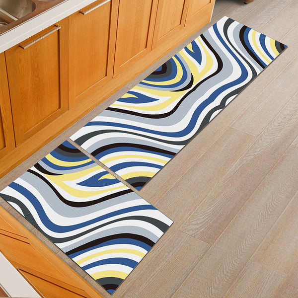 Tapis Runner Cuisine Motifs Géométriques Colorés Set 2 Pièces