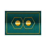 Tapis Luxe Velours Vert Émeraude Bordure Dorée Salon Moderne 7