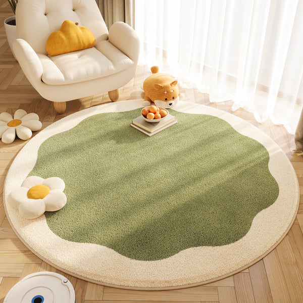Tapis Rond Imprimé Animaux Kawaii Minimaliste Cachemire Chambre