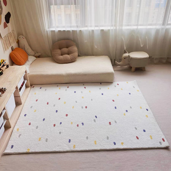 Tapis Enfant Non-tissé Doux Pois Colorés – 80×160 cm