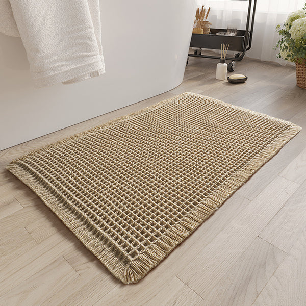 Tapis de Bain Carré Microfibre Gaufré Absorbant – Salle de Bain