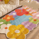 Tapis Irrégulier Fleurs Colorées Velours Doux Ins-Style Salon 10