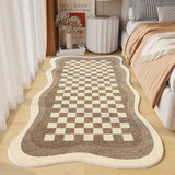 Tapis Forme Irrégulière Damier Crème & Beige – Salon & Chambre 1