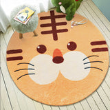 Tapis Rond Épais Visage Animal Chambre Enfant Coloré 6