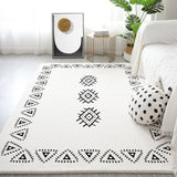 Tapis Runner Berbère Blanc & Noir Motif Géométrique – Salon & Couloir 4
