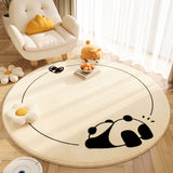 Tapis Rond Imprimé Animaux Kawaii Minimaliste Cachemire Chambre 4
